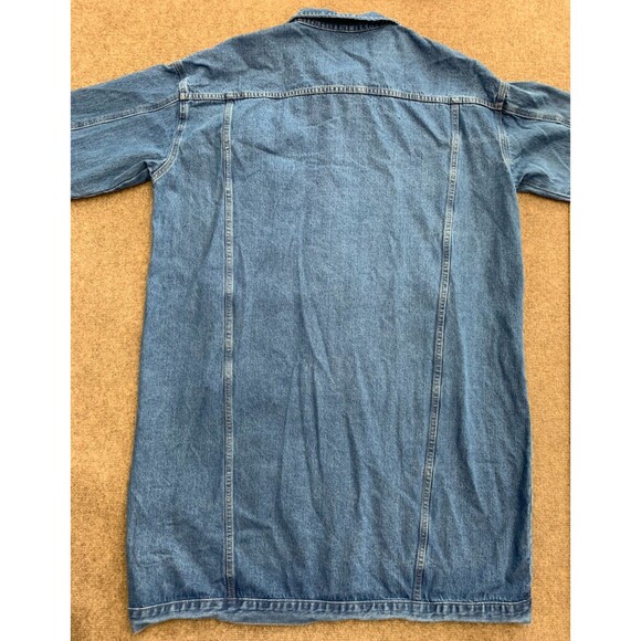 Womens Denim Jacket Size 4XL Boyfriend Trench Long Trucker Oversized Button-Up - Picture 4 of 9